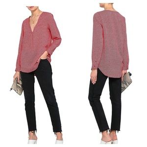 Joie Red V Neck Long Sleeve Blouse